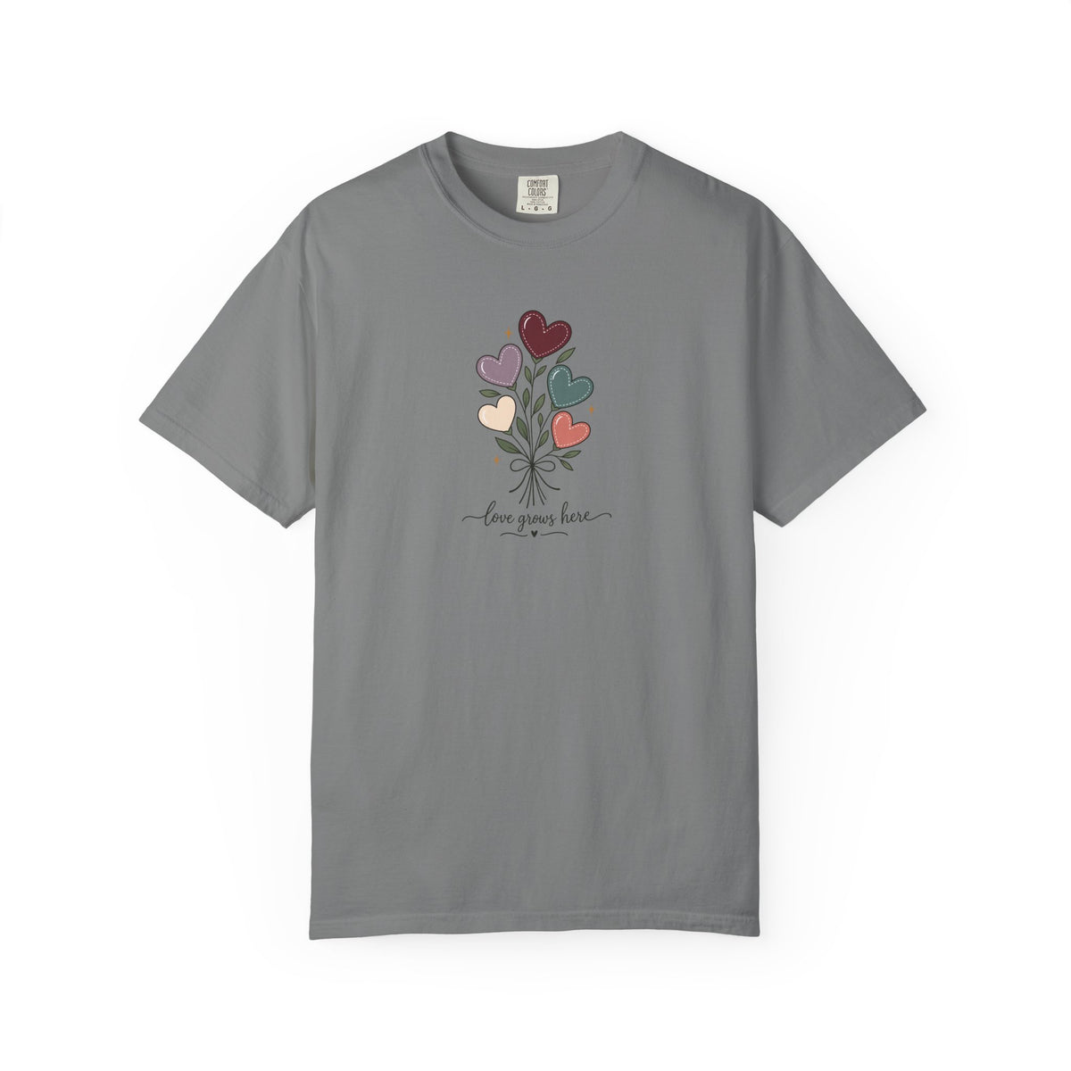 Love Grows Here Women's Garment-Dyed T-Shirt | Relaxed Unisex Cotton Tee