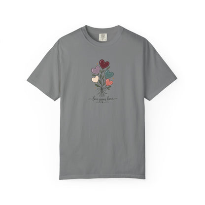 Love Grows Here Women's Garment-Dyed T-Shirt | Relaxed Unisex Cotton Tee