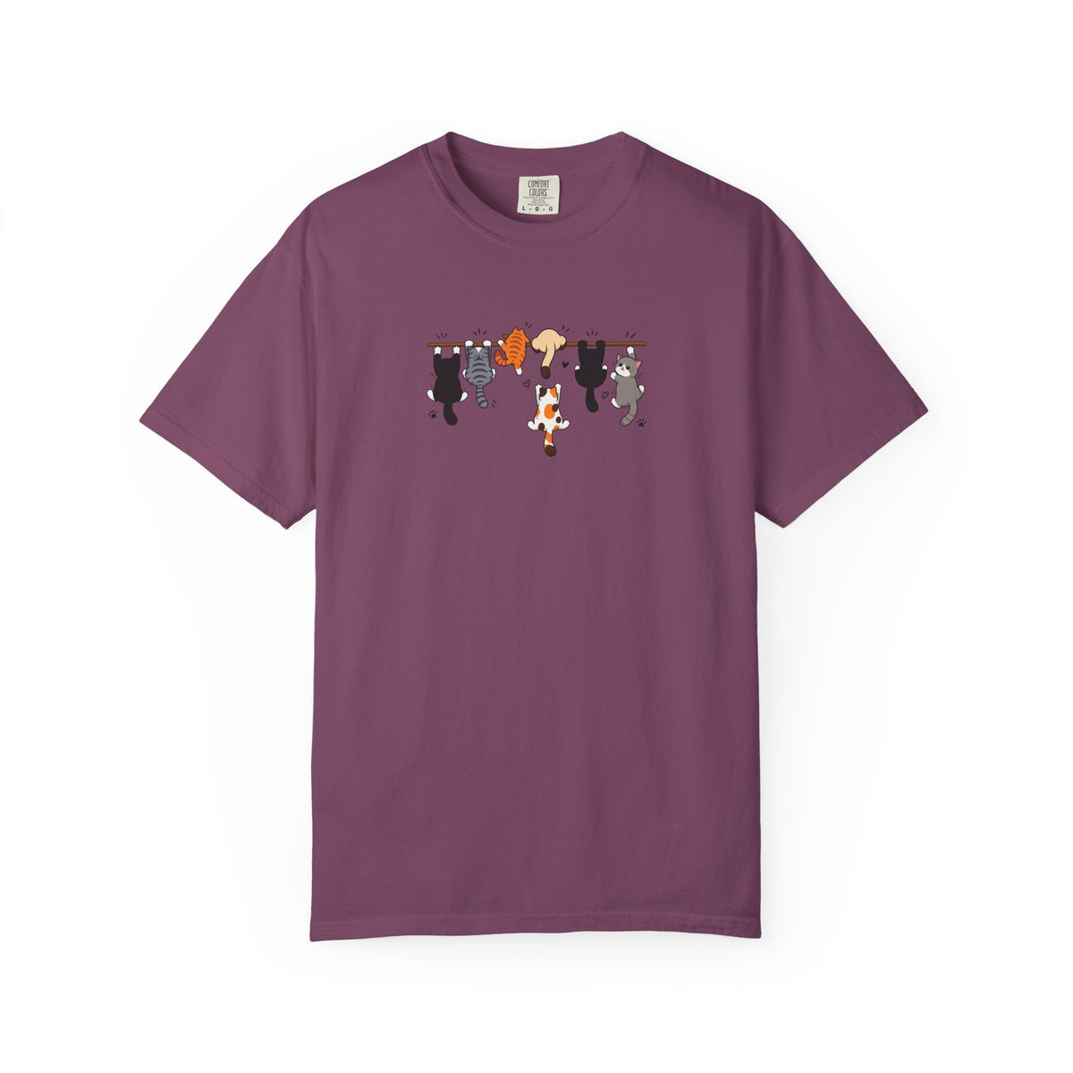 Six Hanging Cats Women's Garment-Dyed T-Shirt | Relaxed Unisex Cotton Tee