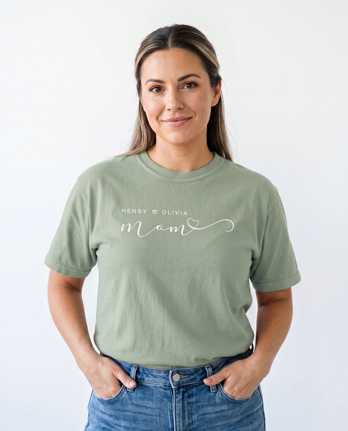 Personalized Mom T-Shirt with Children’s Names | Unisex Garment-Dyed T-shirt With 100% Ring-Spun Cotton
