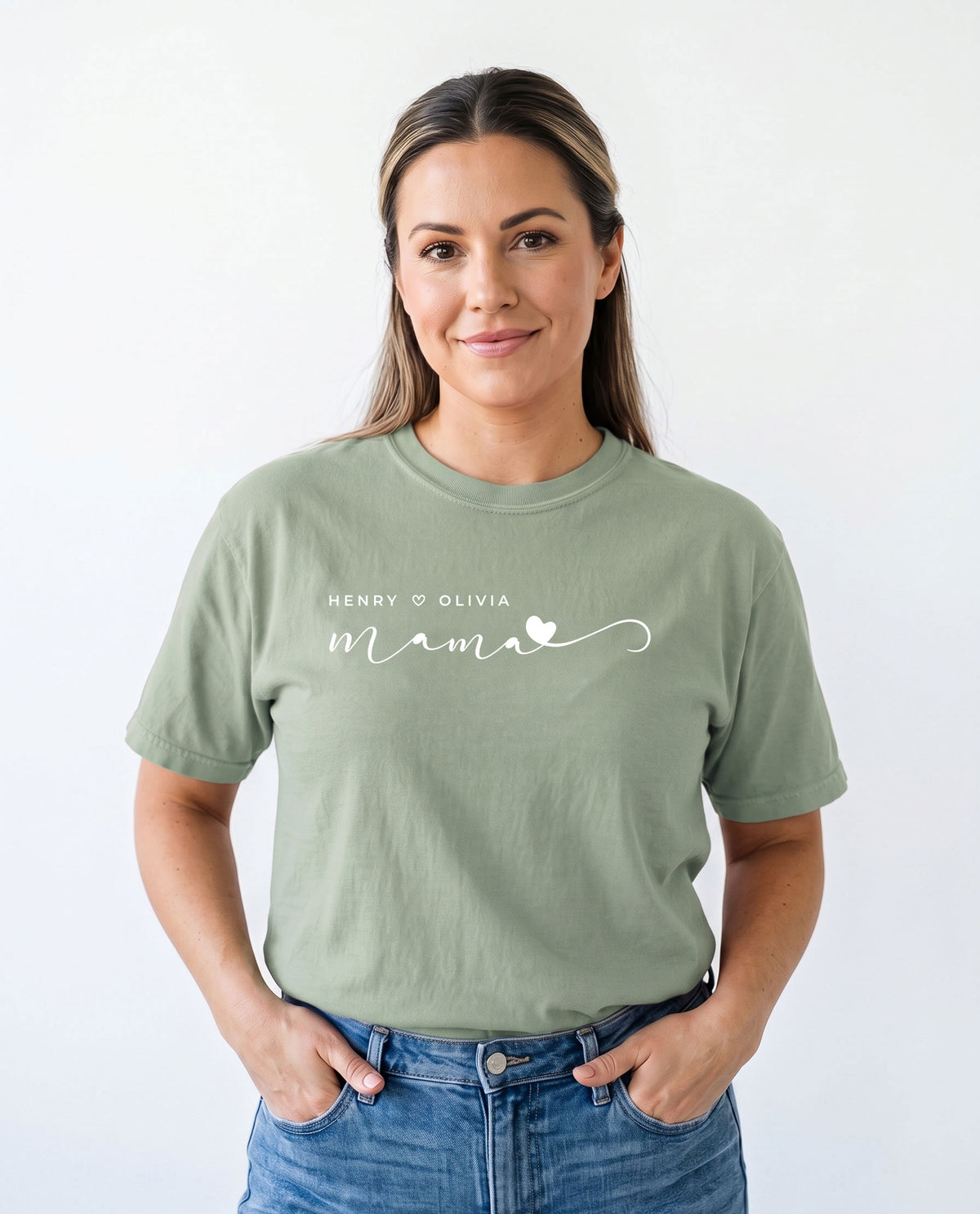 Personalized Mama T-Shirt with Children’s Names | Unisex Garment-Dyed T-shirt With 100% Ring-Spun Cotton