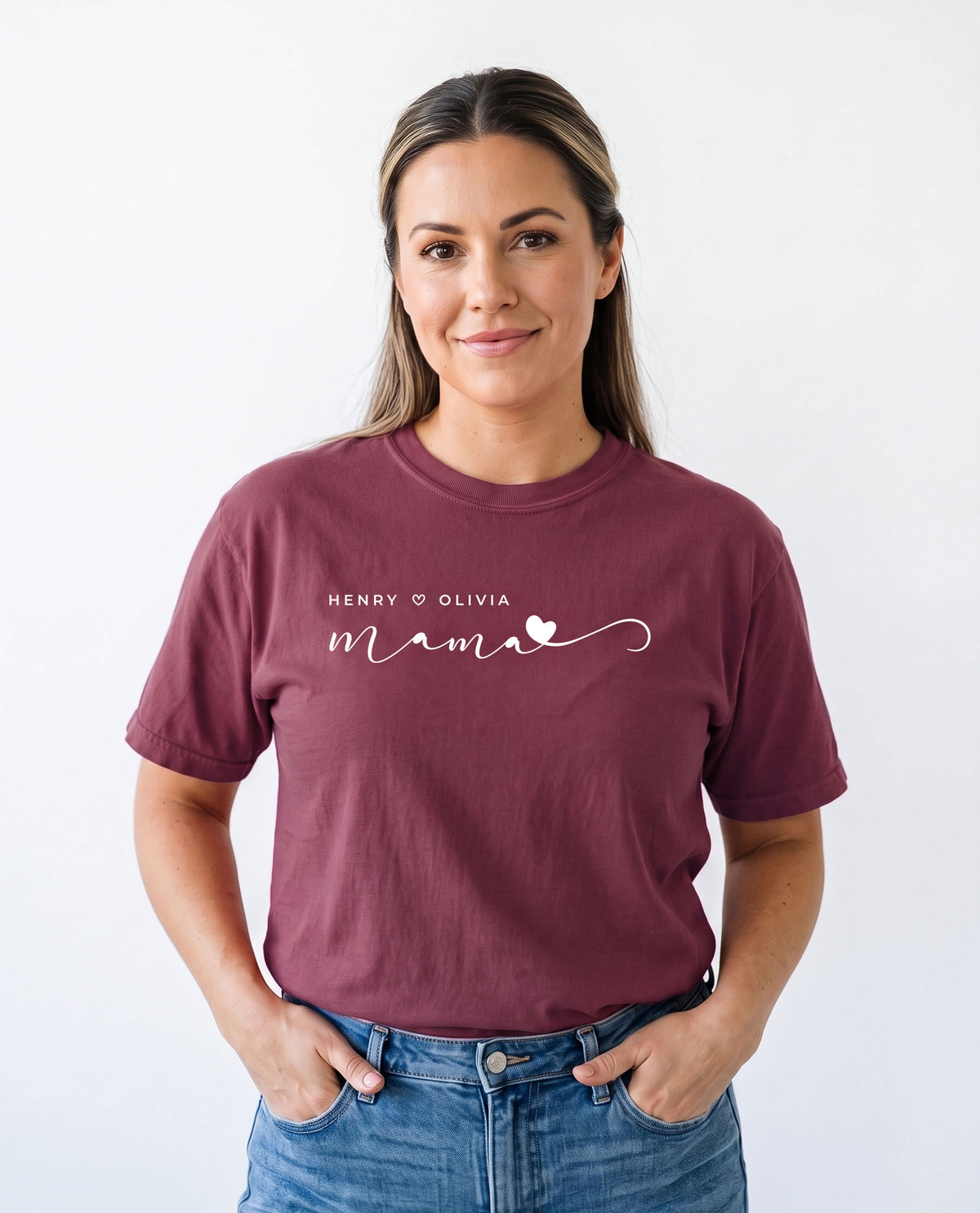 Personalized Mama T-Shirt with Children’s Names | Unisex Garment-Dyed T-shirt With 100% Ring-Spun Cotton