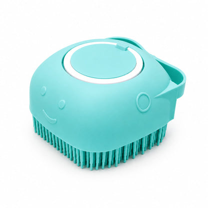 2-in-1 Silicone Pet Bath Brush with Shampoo Dispenser – Dog & Cat Grooming Tool