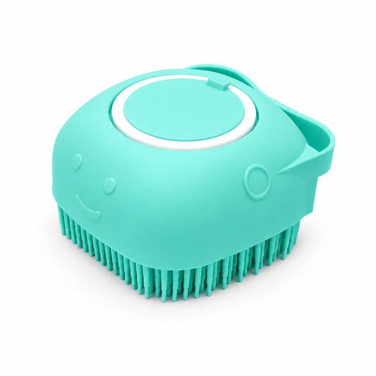 2-in-1 Silicone Pet Bath Brush with Shampoo Dispenser – Dog & Cat Grooming Tool