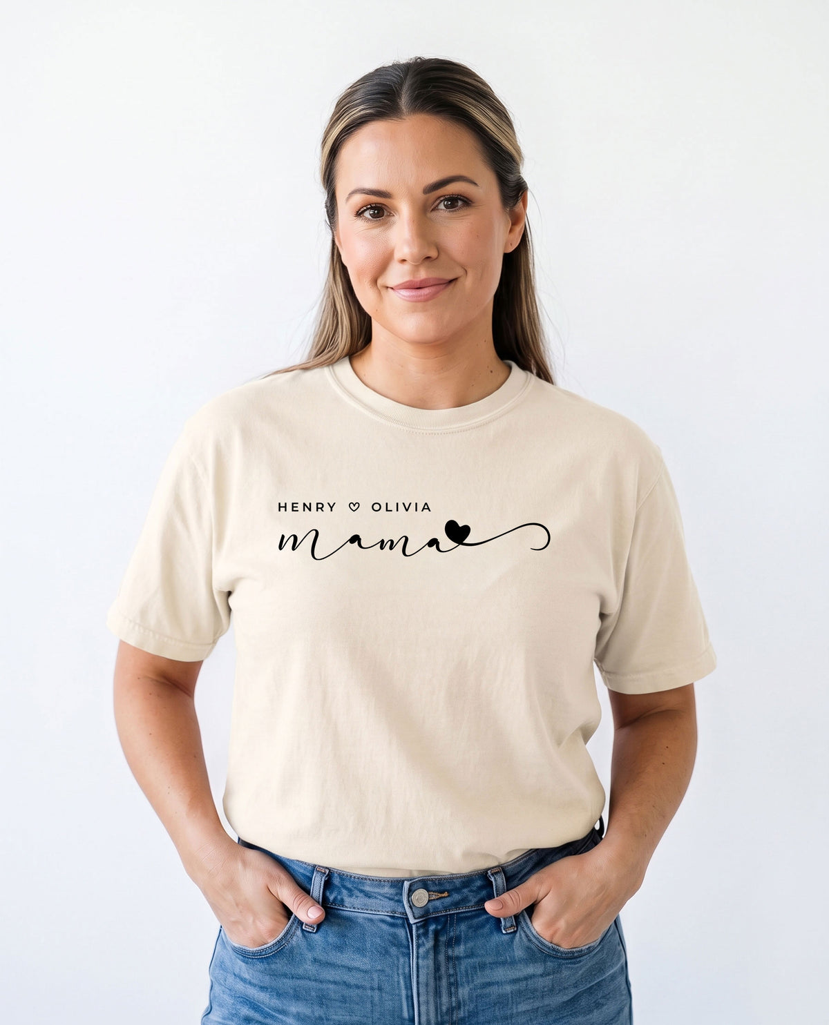 Personalized Mama T-Shirt with Children’s Names | Unisex Garment-Dyed T-shirt With 100% Ring-Spun Cotton
