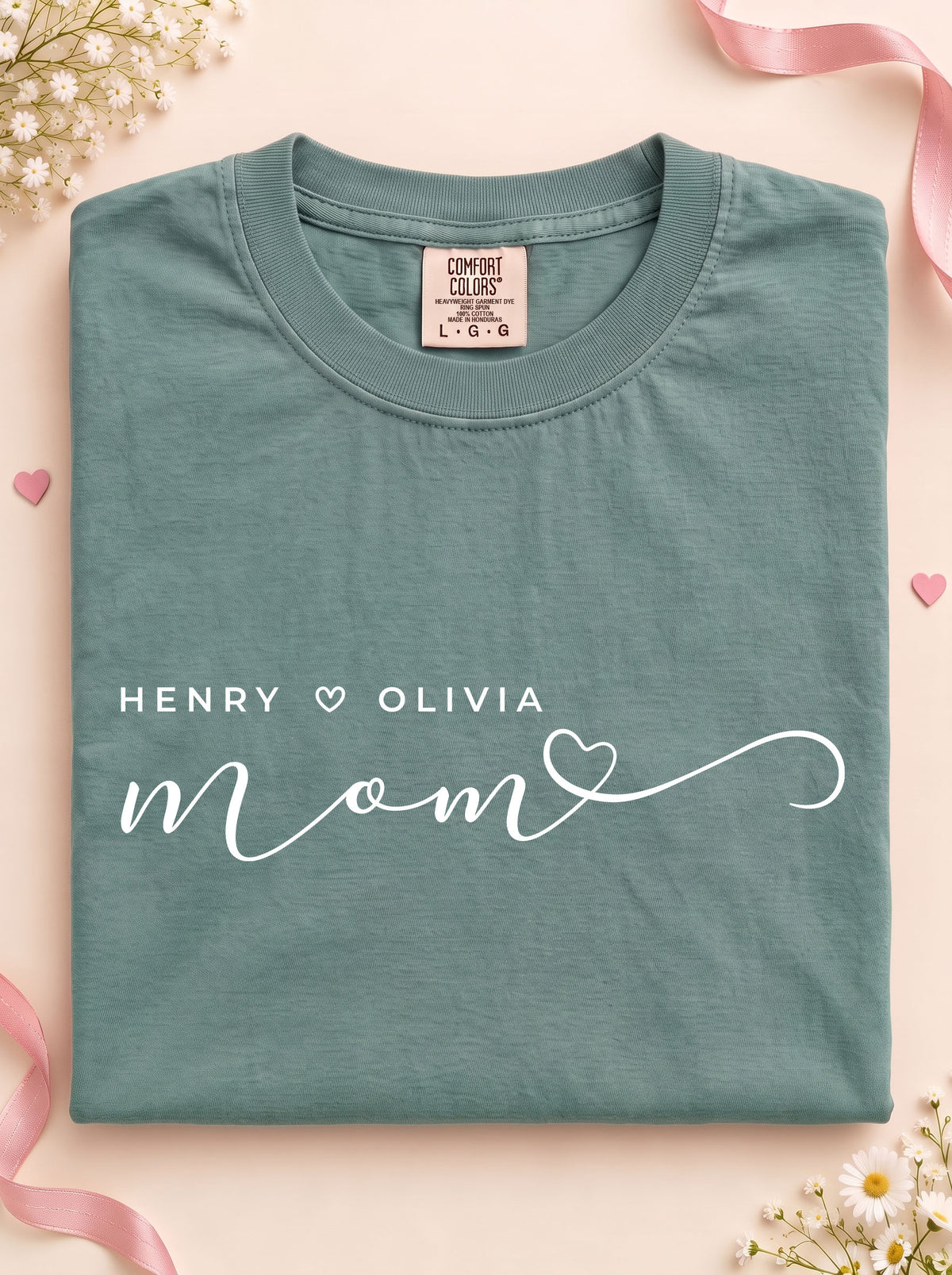 Personalized Mom T-Shirt with Children’s Names | Unisex Garment-Dyed T-shirt With 100% Ring-Spun Cotton
