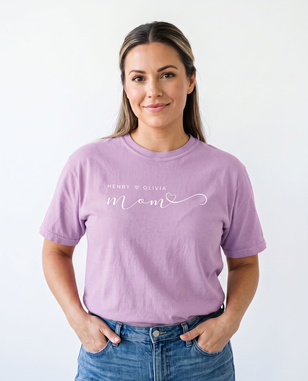 Personalized Mom T-Shirt with Children’s Names | Unisex Garment-Dyed T-shirt With 100% Ring-Spun Cotton