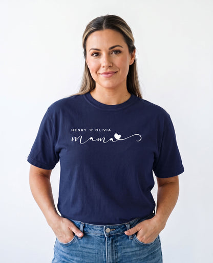 Personalized Mama T-Shirt with Children’s Names | Unisex Garment-Dyed T-shirt With 100% Ring-Spun Cotton