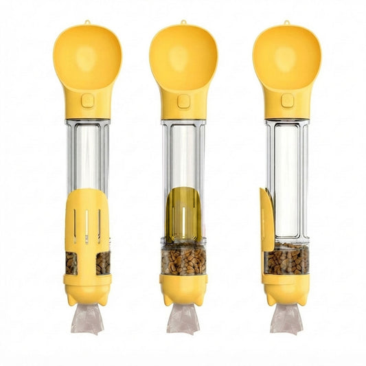 3-in-1 Dog Travel Water Bottle & Feeder with Bag Dispenser