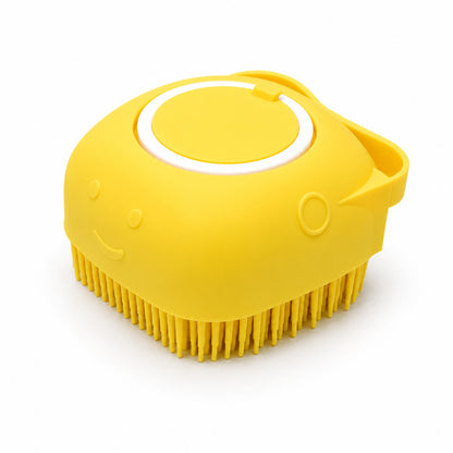 2-in-1 Silicone Pet Bath Brush with Shampoo Dispenser – Dog & Cat Grooming Tool