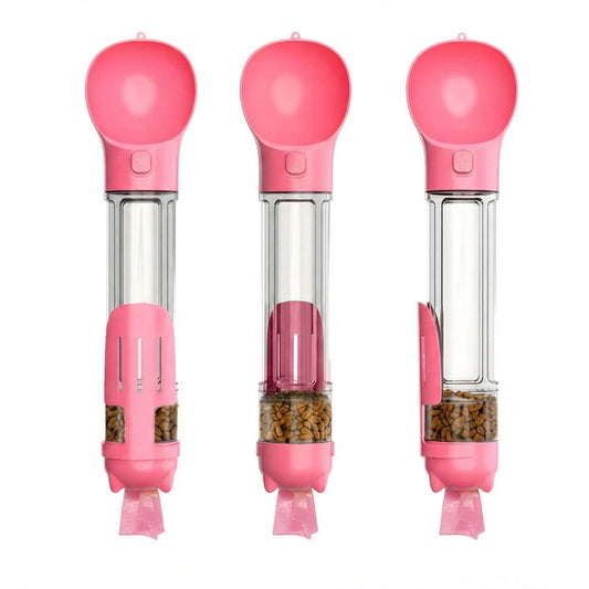 3-in-1 Dog Travel Water Bottle & Feeder with Bag Dispenser